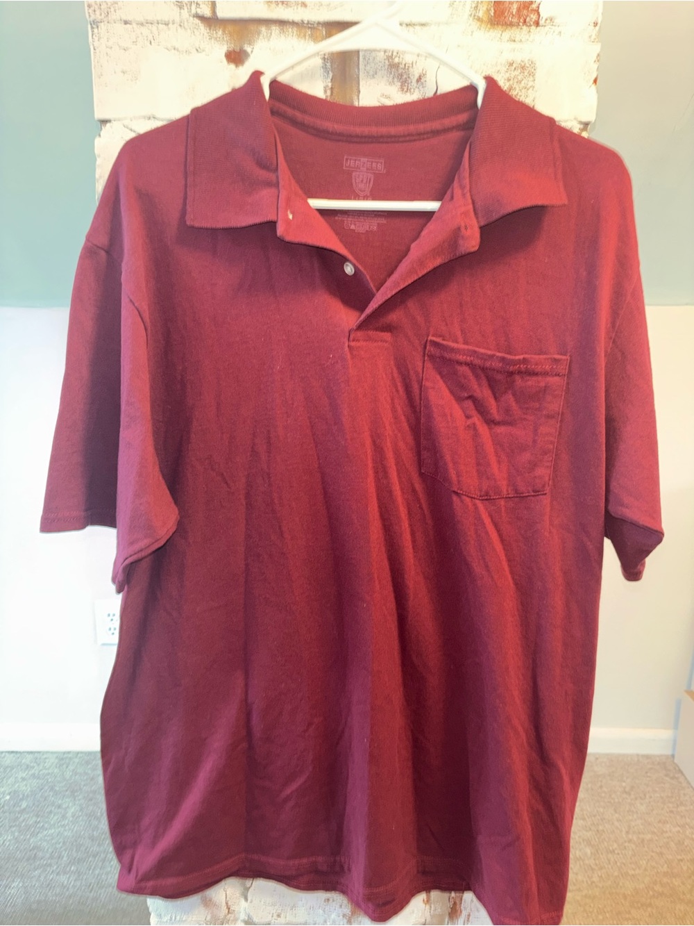 Jerzees Men's Polo Shirt in Deep Burgundy